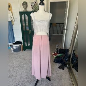 Pink Pleated Gouache Pants